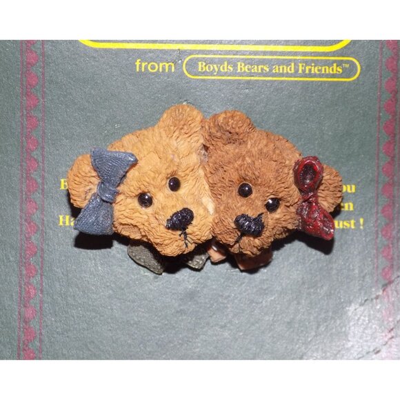 Boyds Bears Bearwear Brooch Lapel Pin 95 The Sisters Bows Vintage - 2634 - Picture 3 of 3